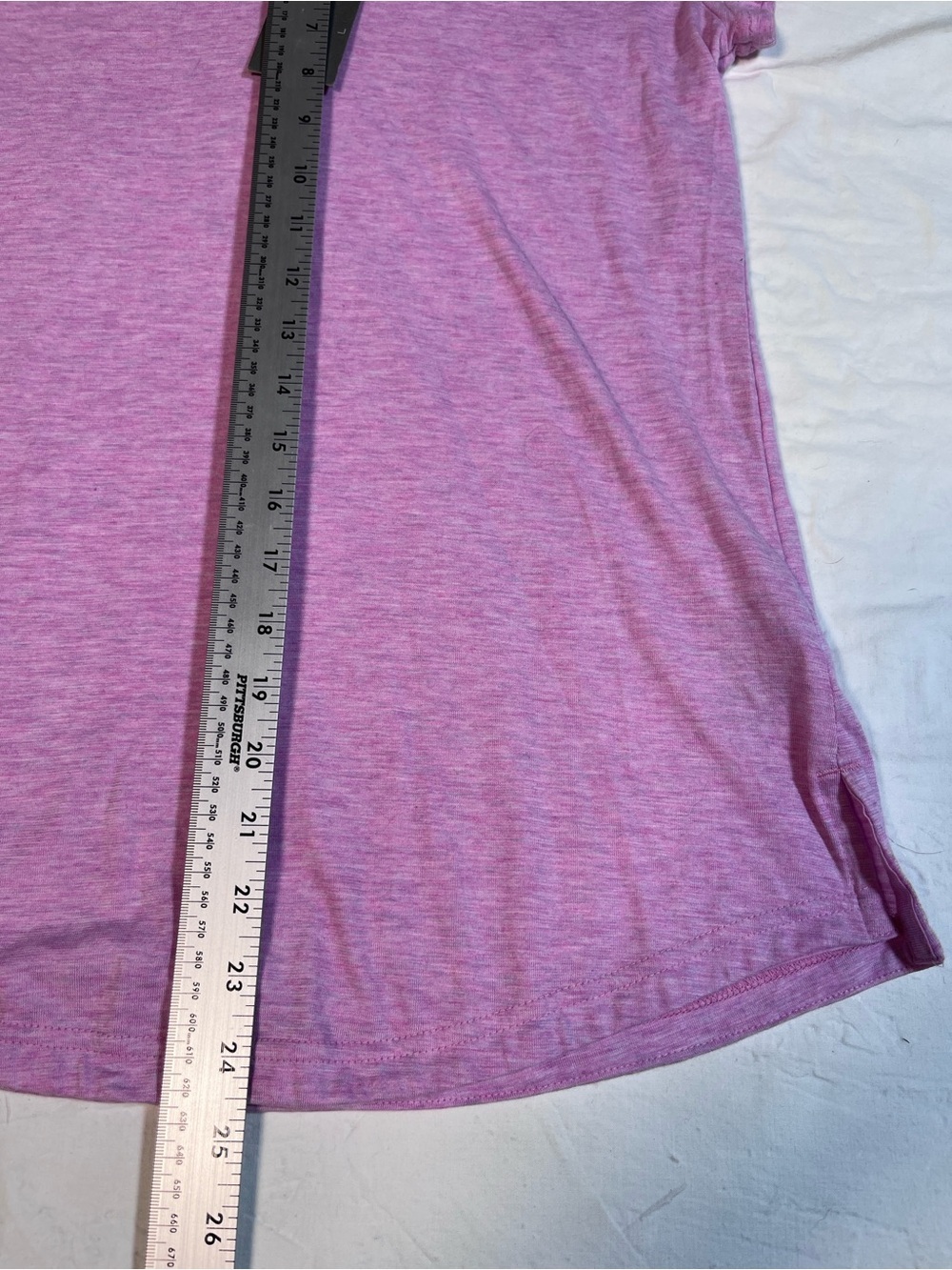 adidas Women's Heather Purple V-Neck Short Sleeve Tee - Picture 5 of 9